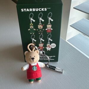 Starbucks Festive Bear Keychain and bottle stopper